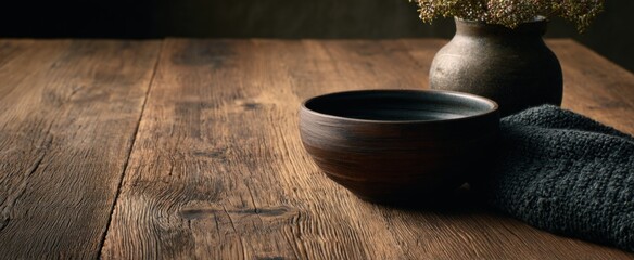 Naklejka premium Deep wood tones and rugged textures convey enduring natural elegance.