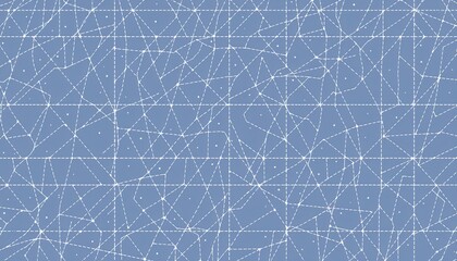 Abstract Blue Background with White Connections and Dots for Elegant Design Themes and Concepts