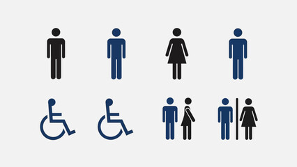 Restroom Signs Icons Male Female Accessible.
