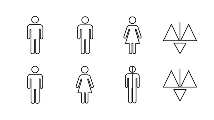 Male and Female Restroom Signs Icons.