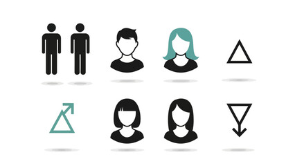 Gender Icons Representing Male Female and Symbols.