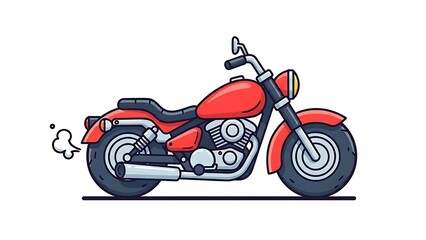 Fototapeta premium Red motorcycle with smoke coming out.