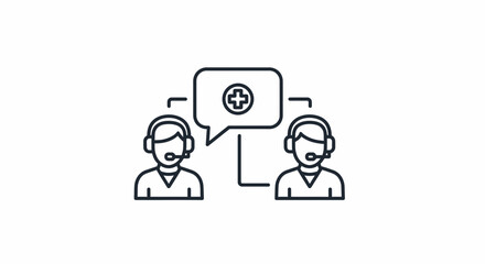 Fototapeta premium Healthcare Support Representatives with Medical Cross Icon