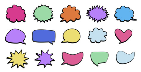 Comic speech bubble Ribbon color vector
