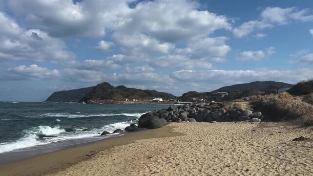 Beach Ocean Waves Itoshima Fukuoka Japan