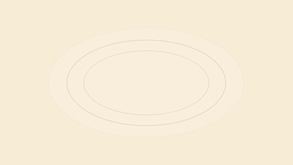 Obraz premium Minimal oval design on cream background with concentric lines fading outward, forming soft interface element and UI theme with calm digital balance.