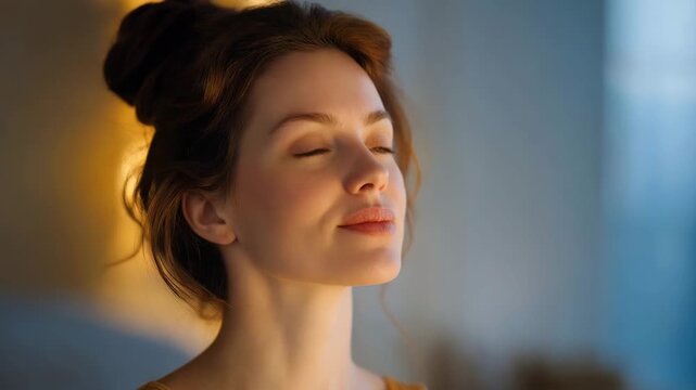 Modern light therapy practice with calm individual near therapeutic light source, wellness treatment, mood regulation, mental clarity, self care routine and healthy lifestyle idea cinematic color