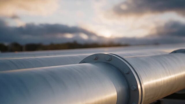 Modern vector inspired low poly concept highlights an oil pipeline, blending industrial themes with abstract, technology focused design. cinematic color correction, natural uneven lighting yet