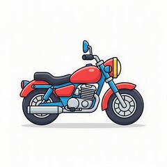 Obraz premium Red and blue cartoon motorcycle vehicle.