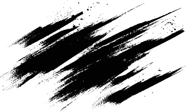 Ink Brushstroke on White Background with Visible Splashes for Watercolor Style Effect.Grunge isolated texture featuring messy strokes and artistic splatter for creative design projects.