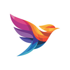 Naklejka premium Abstract colorful bird logo vector illustration design