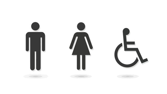 Restroom Signs Male Female Accessible Icons.