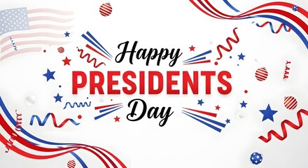 Obraz premium Happy presidents day celebration with patriotic decorations