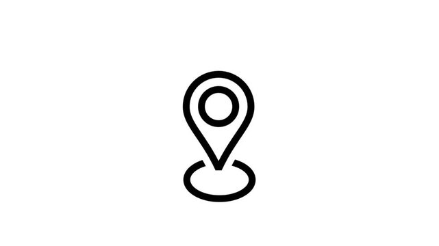 Minimalist animation of a person icon with a location pin symbolizing user tracking or geography.
