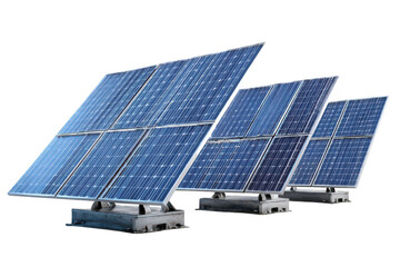 Four solar panels are on a white background © Mozammel