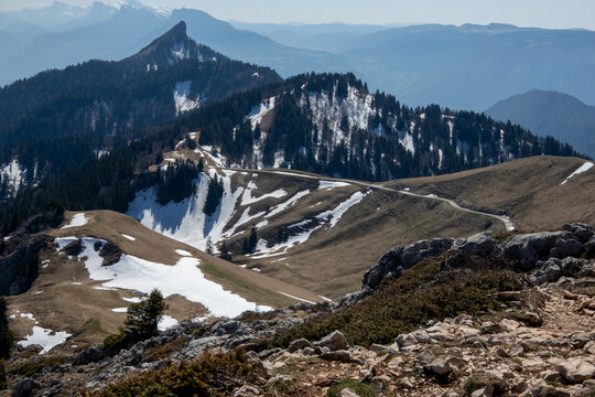 Landscape from the ascent trail to Charman Som mountain - Is&egrave;re - Auvergne-Rh&ocirc;ne-Alpes - France