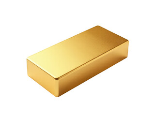 A single gold bar placed on a clean white background, perfect for adding texture and luxury to your design