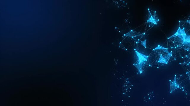 Dynamic Blue Network Visualization, Abstract Data Patterns, Digital Art, Technology, Digital Environment, Aesthetic Design