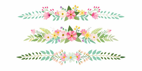 Obraz premium Delicate floral arrangements featuring pink yellow and white blossoms with lush greenery