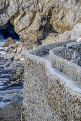 San Juan De Gaztelugatxe Stone Bridge Path, Winding Zigzag Walkway, Bermeo, Basque Country, Spain