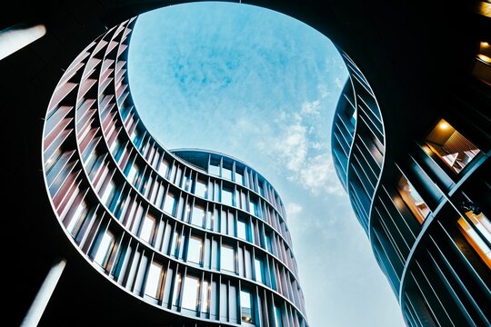 Axel Towers Modern Circular Architecture Perspective, Copenhagen, Denmark