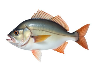 Fototapeta premium A fish standing upright on a white surface