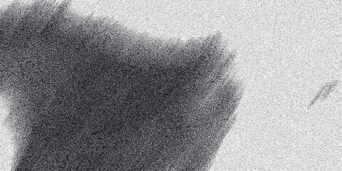 Abstract monochromatic textured background with a dark fuzzy cloud-like shape against a speckled light gray backdrop, creating a sense of depth and mystery for graphic design