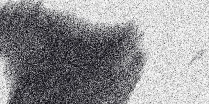 Abstract monochromatic textured background with a dark fuzzy cloud-like shape against a speckled light gray backdrop, creating a sense of depth and mystery for graphic design