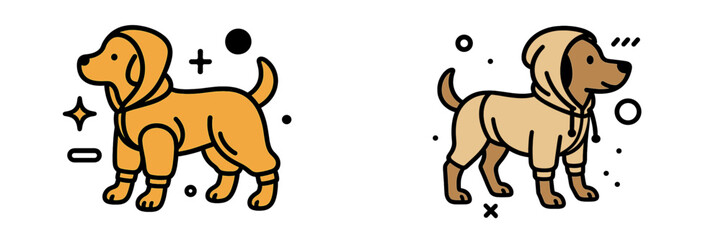 Fototapeta premium Cute dogs wearing hoodies in playful vector illustration design
