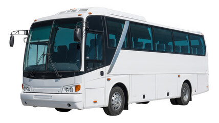 White tourist bus white bus vehicle isolated on a transparent background