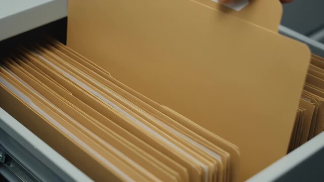 Searching for Documents in File Cabinet for Law Enforcement Crime Evidence Investigation and Business Paperwork