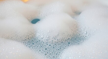 Fototapeta premium Close-up of foamy bubbles on a water surface.