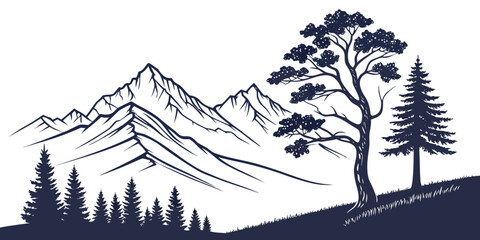 Mountain landscape with trees © zalal
