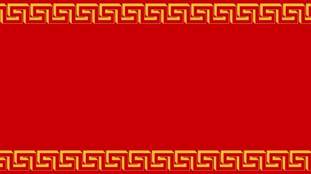 Endlessly looping animation of traditional Chinese carved frames for Chinese New Year with empty frames, cultural celebration overlays, intro and outro.