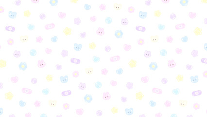 ぷっくりかわいいイラストパターン♪PNG