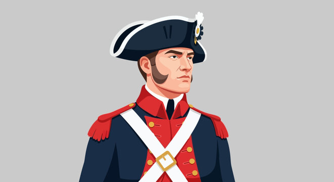 Illustration of a Military Officer Portrait.