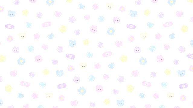 ぷっくりかわいいイラストパターン♪PNG