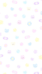 16:9 ぷっくりかわいいイラストパターン★PNG