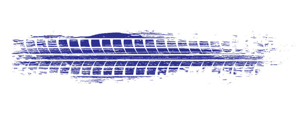 Tire tread marks, drift, motorsport, motocross, rally, tread mark with skid, grinding, splash effect. Graphic set of tire treads, wheel texture, car racing. Vector collection, wheel treads on asphalt © Fiki