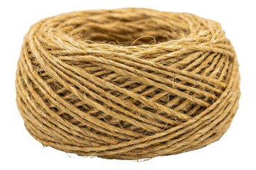 Obraz premium Roll of Natural Jute Twine Cord on White Background
