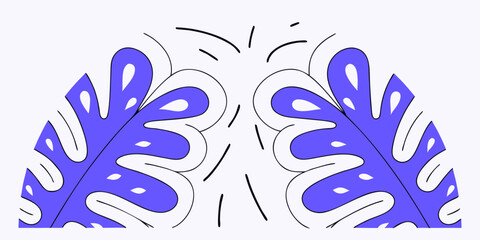Abstract monstera leaf illustration © zon