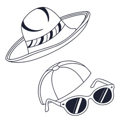 Fashion accessories - hat and sunglasses