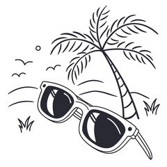 Sunglasses and palm tree