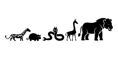 Silhouettes of various animals © RABBY