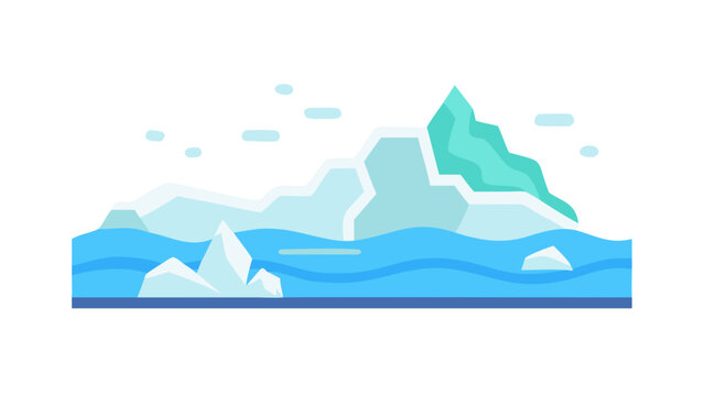 Melting glacier into ocean