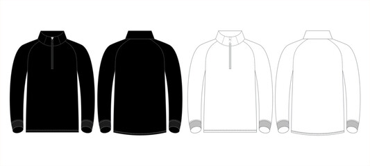 Quarter Zip Sweatshirt Mockup Template Vector © Toor graphic