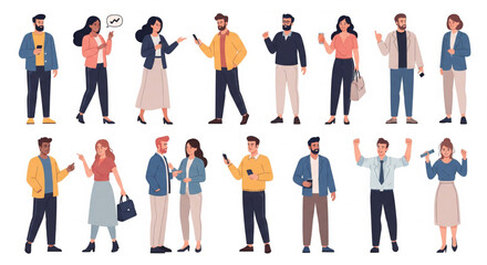 Fototapeta premium group of business people People Icons Set, Teamwork Community and Business Users Illustration