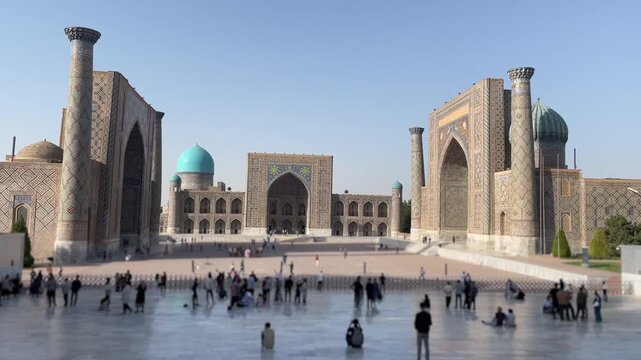 Registan Square ancient islamic culture madrasa in samarkand uzbekistan