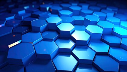 abstract blue background with hexagons