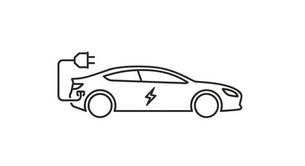 Naklejka premium Electric car icon isolated on white background